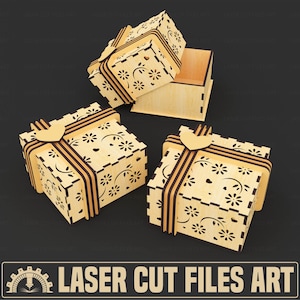 Decorative Gift Box Laser Cutting Files, Laser Cutting Cdr, Dxf, Pdf, Svg Files