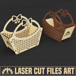 Archivos de corte láser para cestas decorativas, archivos CDR, DXF, PDF y SVG para corte láser