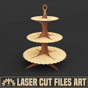 Display Stand Laser Cutting Files, Cupcake Stand Laser Cutting Cdr, Dxf, Pdf, Svg Files