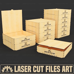 Stackable Lid Box Laser Cutting Files, Stackable Storage Box Laser Cutting Cdr, Dxf, Pdf, Svg Files