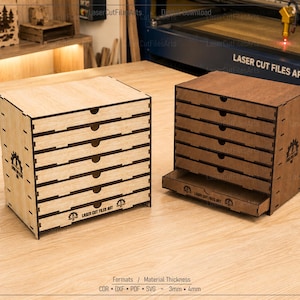 Drawer Storage Box Laser Cutting Files, Laser Cutting Cdr, Dxf, Pdf, Svg Files