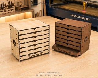 Drawer Storage Box Laser Cutting Files, Laser Cutting Cdr, Dxf, Pdf, Svg Files