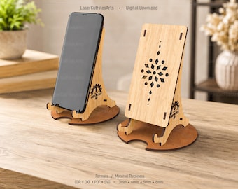 Phone Holder Laser Cutting Files, Laser Cutting Cdr, Dxf, Pdf, Svg Files