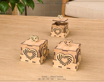 Decorative Gift Box Laser Cutting Files, Laser Cutting Cdr, Dxf, Pdf, Svg Files