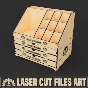 Desktop Organiser Laser Cutting Files, Chest Of Drawers Box Laser Cutting Cdr, Dxf, Pdf, Svg Files