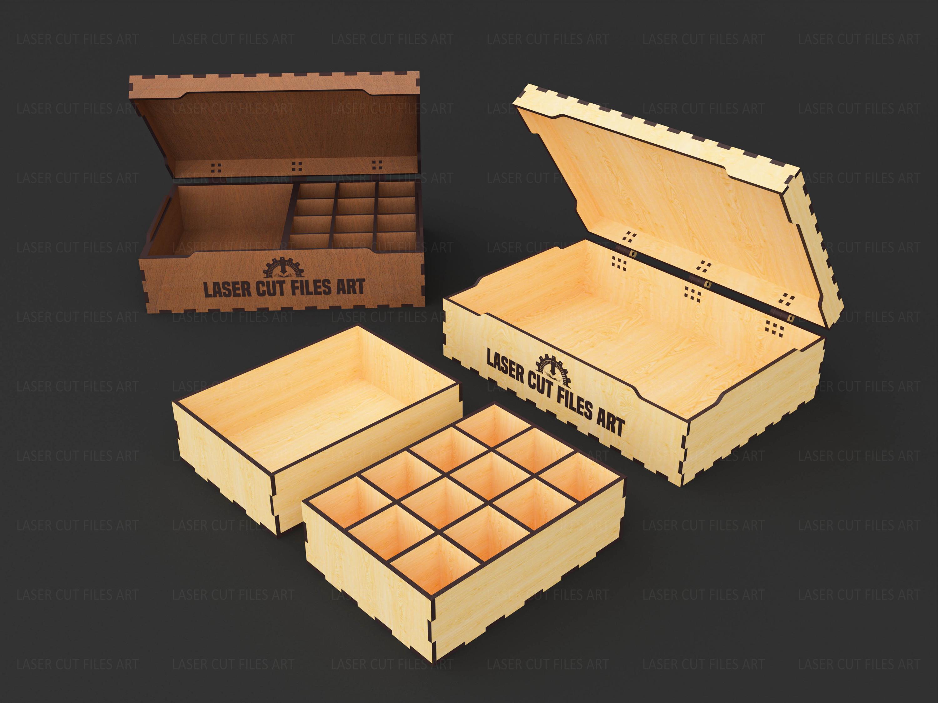 Jewelry Gift Box Laser Cutting Files, Treasure Chest Box Laser Cutting ...