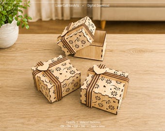Decorative Gift Box Laser Cutting Files, Laser Cutting Cdr, Dxf, Pdf, Svg Files