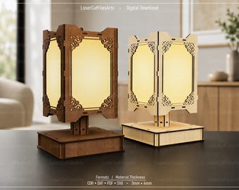 Decorative Lamp Laser Cutting Files, Tealight Holder Laser Cutting Cdr, Dxf, Pdf, Svg Files