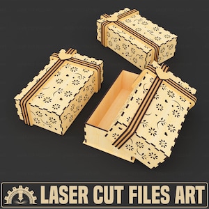 Decorative Gift Box Laser Cutting Files, Laser Cutting Cdr, Dxf, Pdf, Svg Files