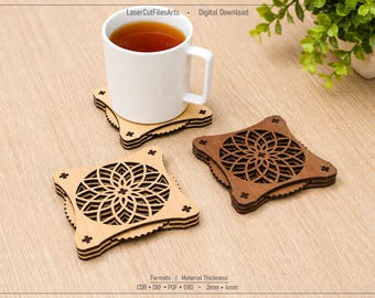 Mechanic Coaster Laser Cutting Files, Laser Cutting Cdr, Dxf, Pdf, Svg Files