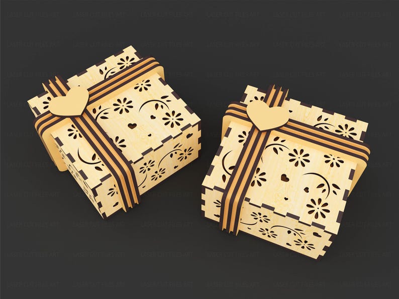 Decorative Gift Box Laser Cutting Files, Laser Cutting Cdr, Dxf, Pdf ...