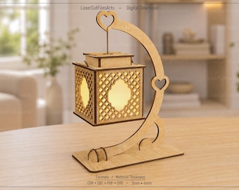 Decorative Lamp Laser Cutting Files, Tealight Holder Laser Cutting Cdr, Dxf, Pdf, Svg Files