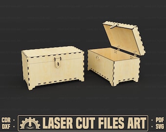Jewelry Gift Box Laser Cutting Files, Box Laser Cutting Cdr, Dxf, Pdf, Svg Files