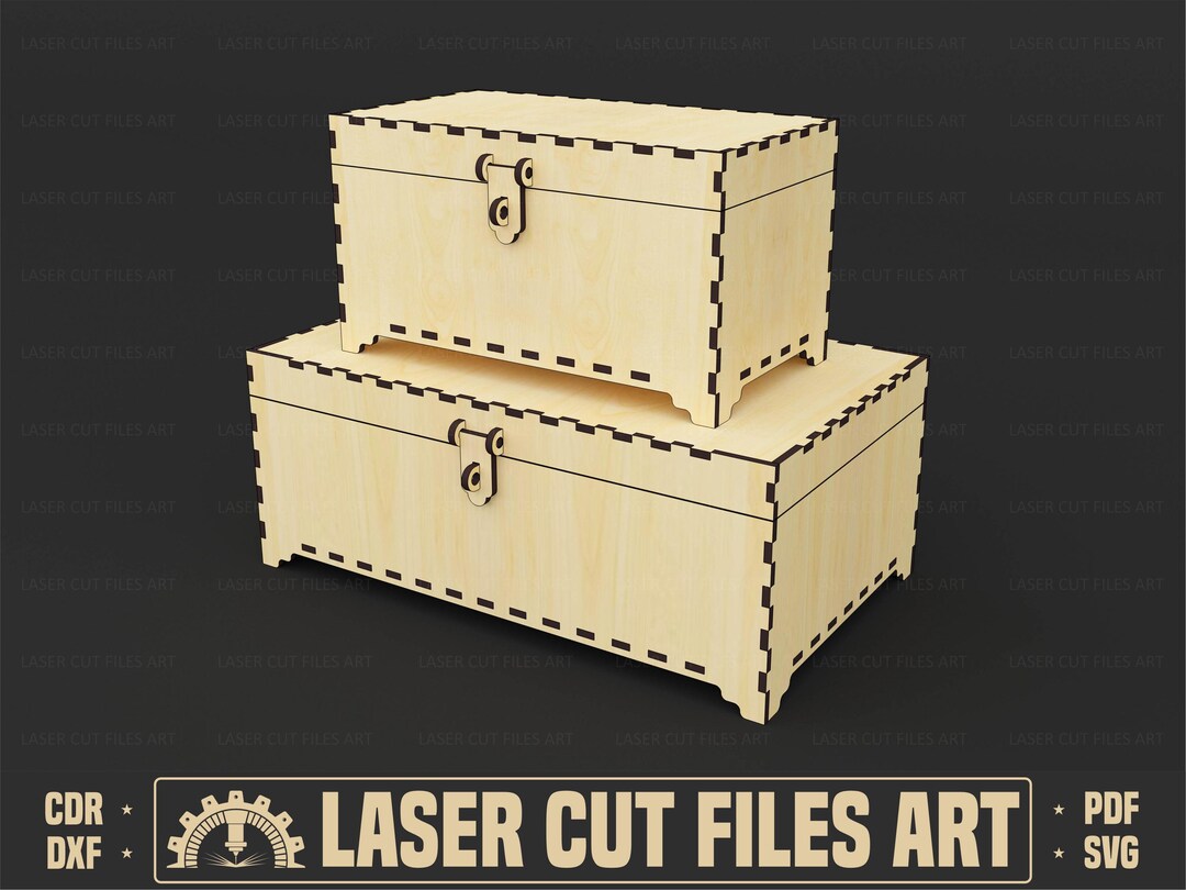 2 Different Size Jewelry Gift Box Laser Cutting Files, Box Laser ...