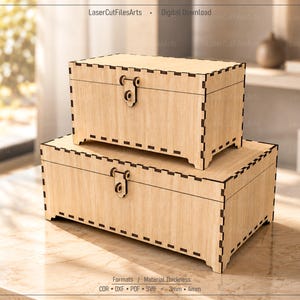 2 Different Size Jewelry Gift Box Laser Cutting Files, Box Laser Cutting Cdr, Dxf, Pdf, Svg Files