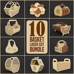 Basket Bundle Laser Cutting Files, Laser Cutting Cdr, Dxf, Pdf, Svg Files