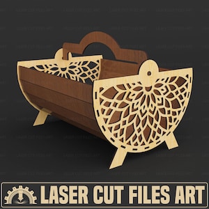 Archivos de corte láser para cestas decorativas, archivos CDR, DXF, PDF y SVG para corte láser