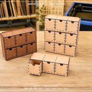 Stackable Drawers Storage Box Laser Cutting Files, Laser Cutting Cdr, Dxf, Pdf, Svg Files
