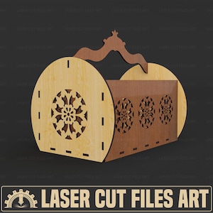 Archivos de corte láser para cestas decorativas, archivos CDR, DXF, PDF y SVG para corte láser