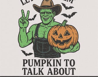 Frankenstein Pumpkin Halloween PNG | Retro Design (Digital Download)
