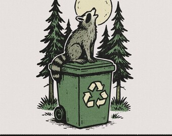 Howling Raccoon PNG | Wildlife T-shirt Design (Digital Download)