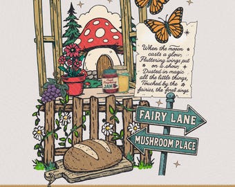 Cottagecore PNG | Fairy Lane Design, Shirt Sublimation (Digital Download)