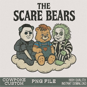 The Scare Bears PNG design | Scary care bears Halloween Horror Movie Characters png, Horror tshirt png, Halloween Png, Vintage png Design
