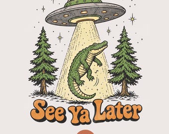 See Ya Later Alligator PNG | Funny png design | Retro png design | T-shirt design | Commercial use png design