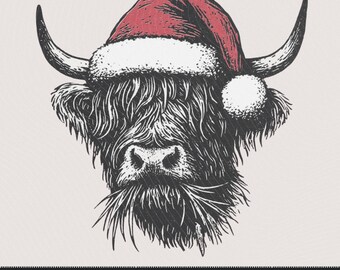Christmas Highland Cow PNG | Farmlife Holiday Shirt (Digital Download)