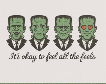 Frankenstein Feelings PNG | Mental Health Design (Digital Download)
