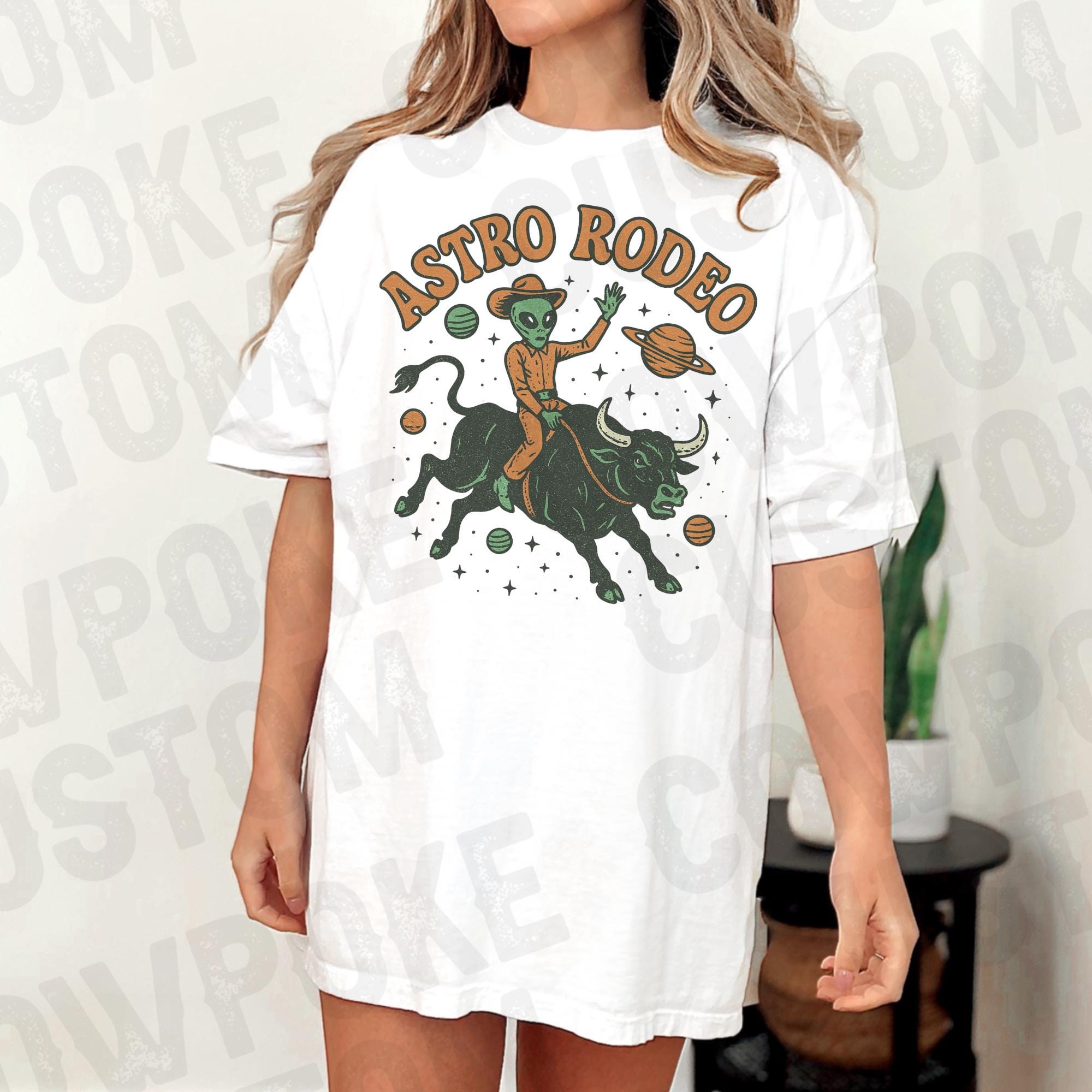 Astro Rodeo PNG | Alien Cowboy, Vintage Cosmic Western (digital ...
