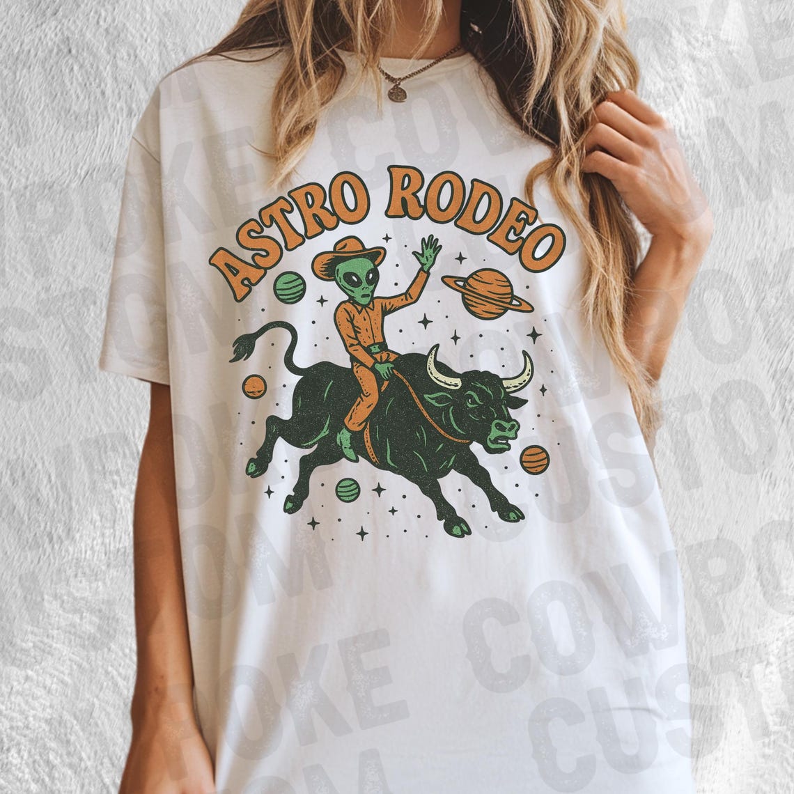 Astro Rodeo PNG | Alien Cowboy, Vintage Cosmic Western (digital ...