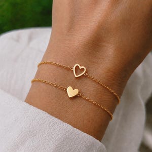 Ensemble de bracelets coeurs délicats pour mère et fille assortis Cadeau pour maman et fille Bijoux de famille Cadeau pour amitié