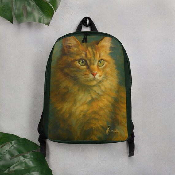Golden Muse – Vintage Cat Art Backpack, Romantic Feline 