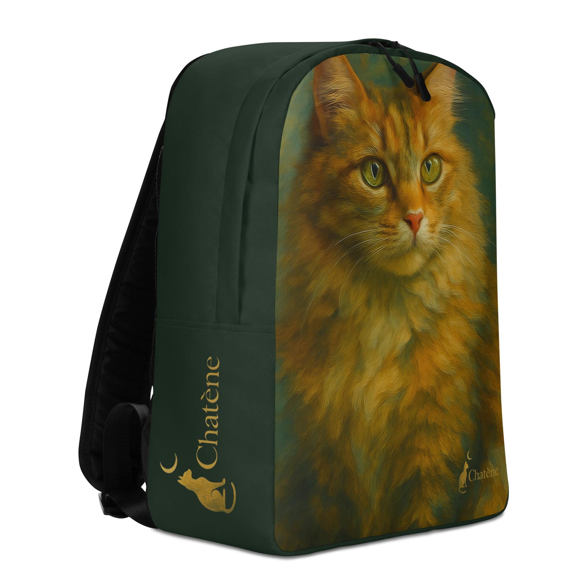 Golden Muse – Vintage Cat Art Backpack, Romantic Feline  display picture 1