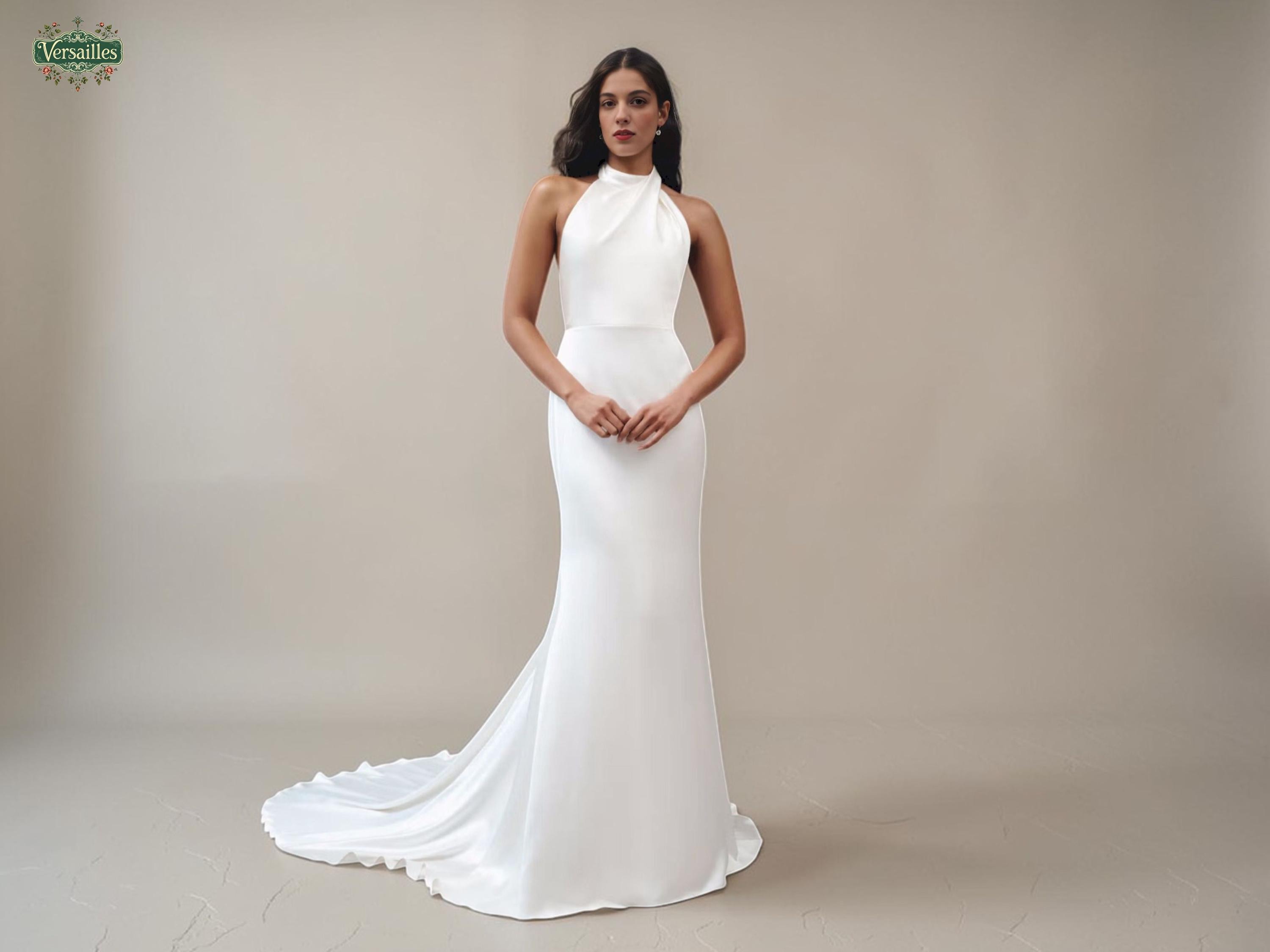 fitted lace wedding dress Elegant Mermaid Sweetheart Watteau Train Wedding Dresses Custom Color / US16 main image 0