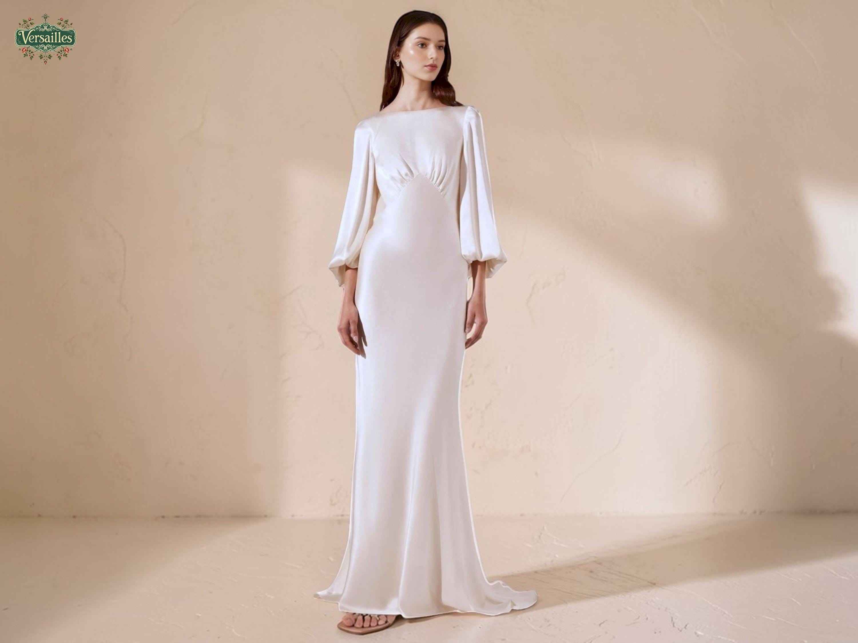 Long Sleeved White Engagement Dress - Etsy