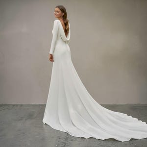 Boat Neck Backless Wedding Dress - Etsy