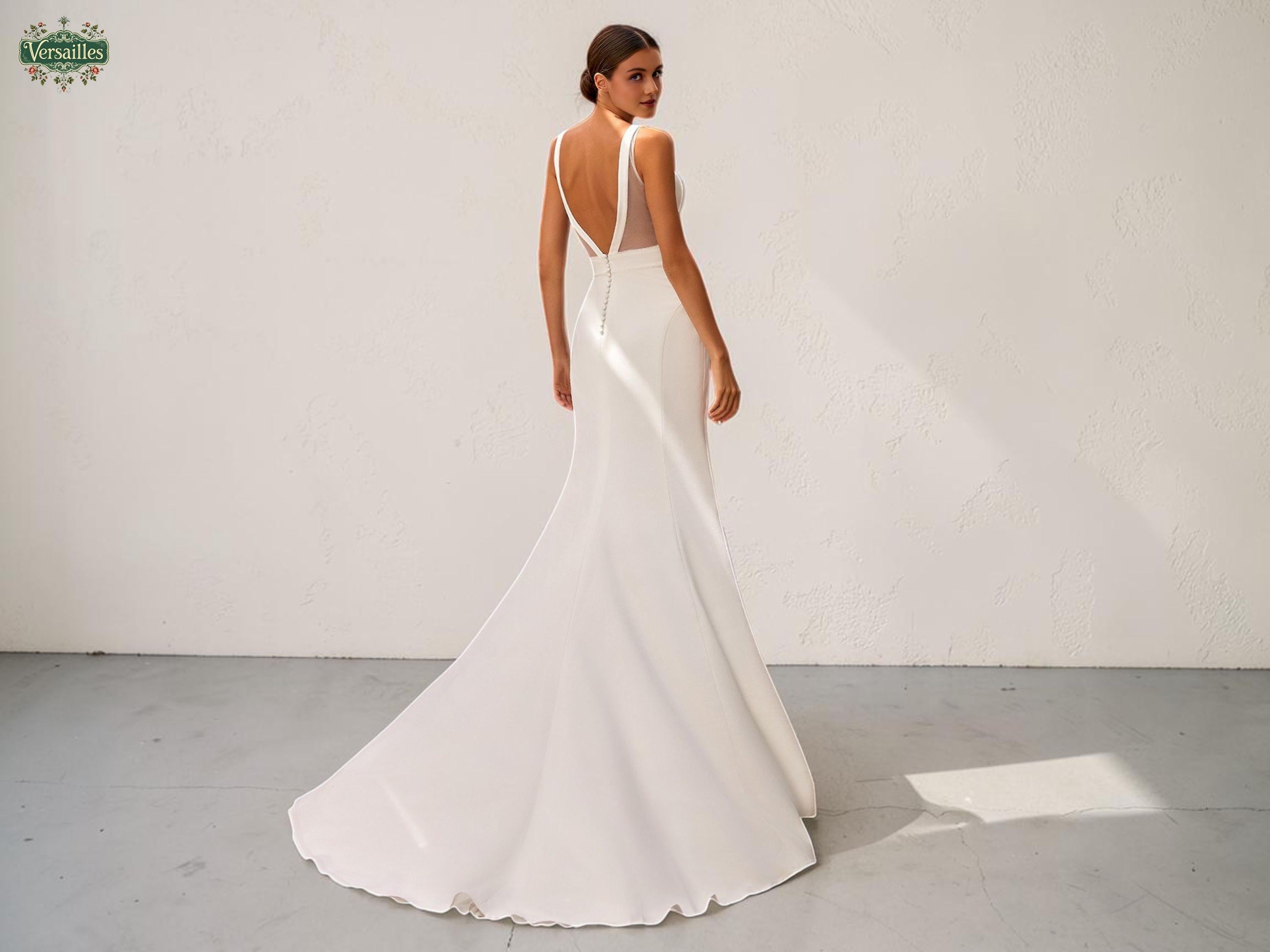 Sheath Wedding Dress Simple Elegant - Etsy