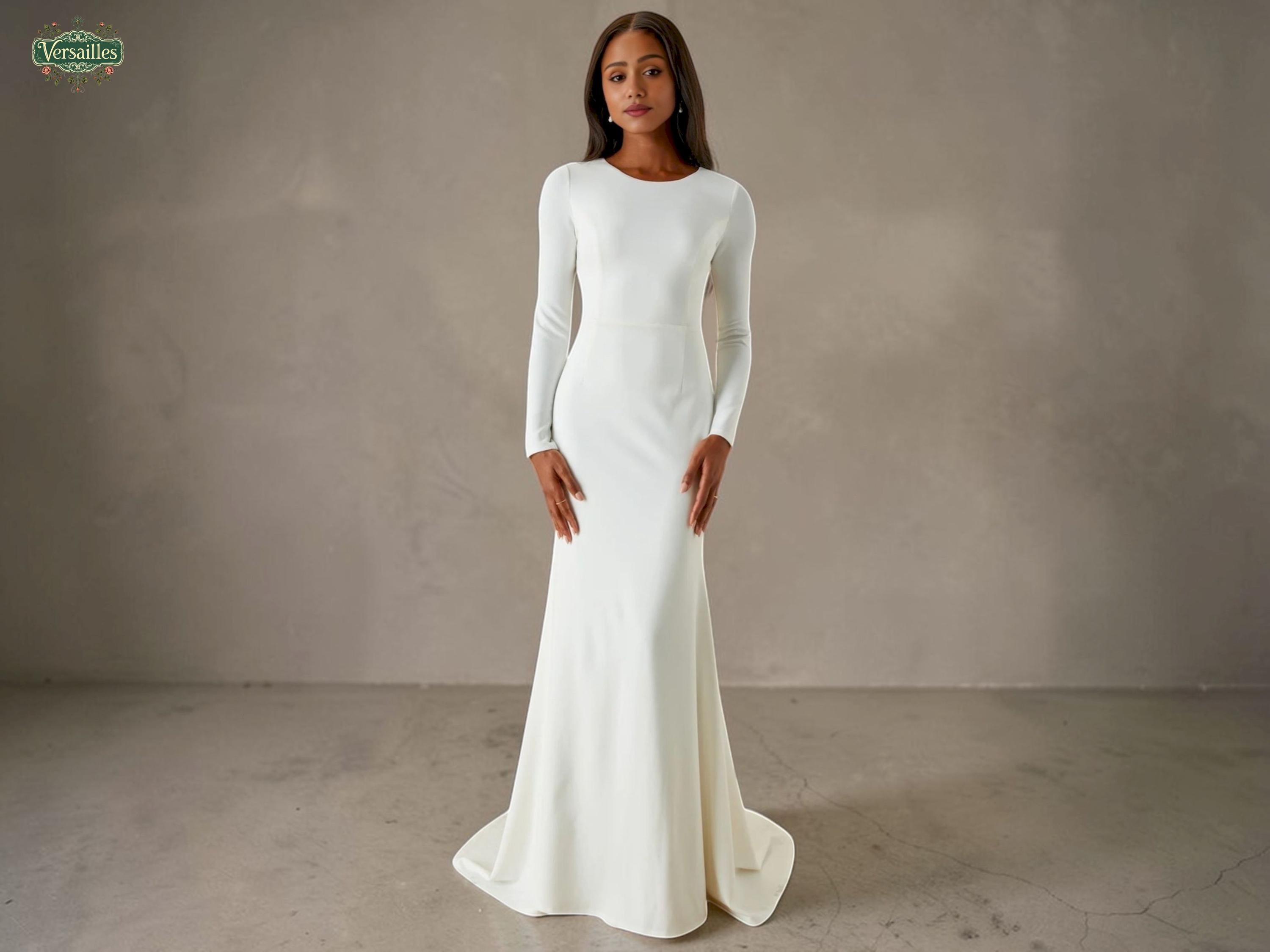 Long Sleeved White Engagement Dress - Etsy