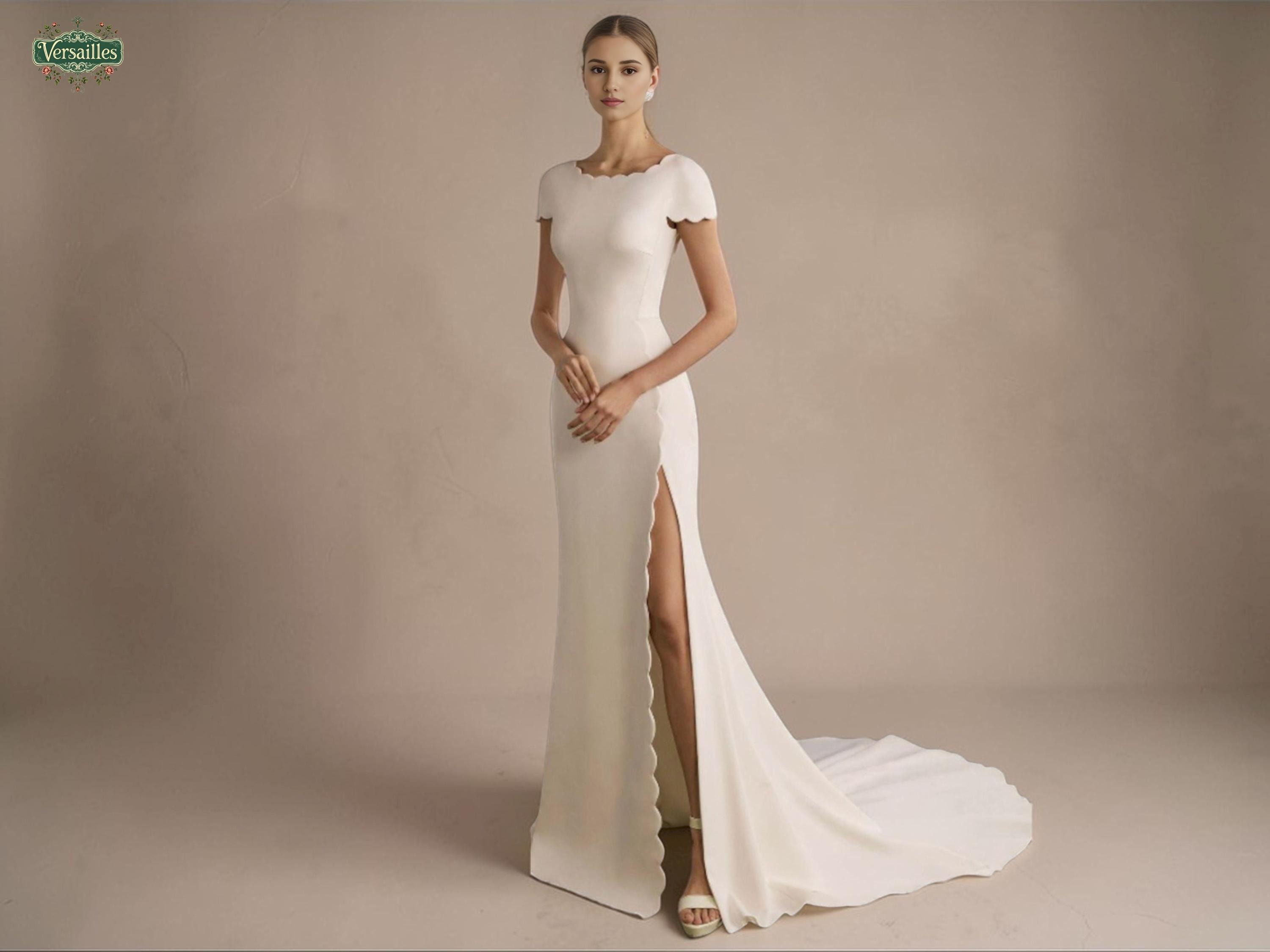 Minimalist Mermaid Crepe Wedding Dress