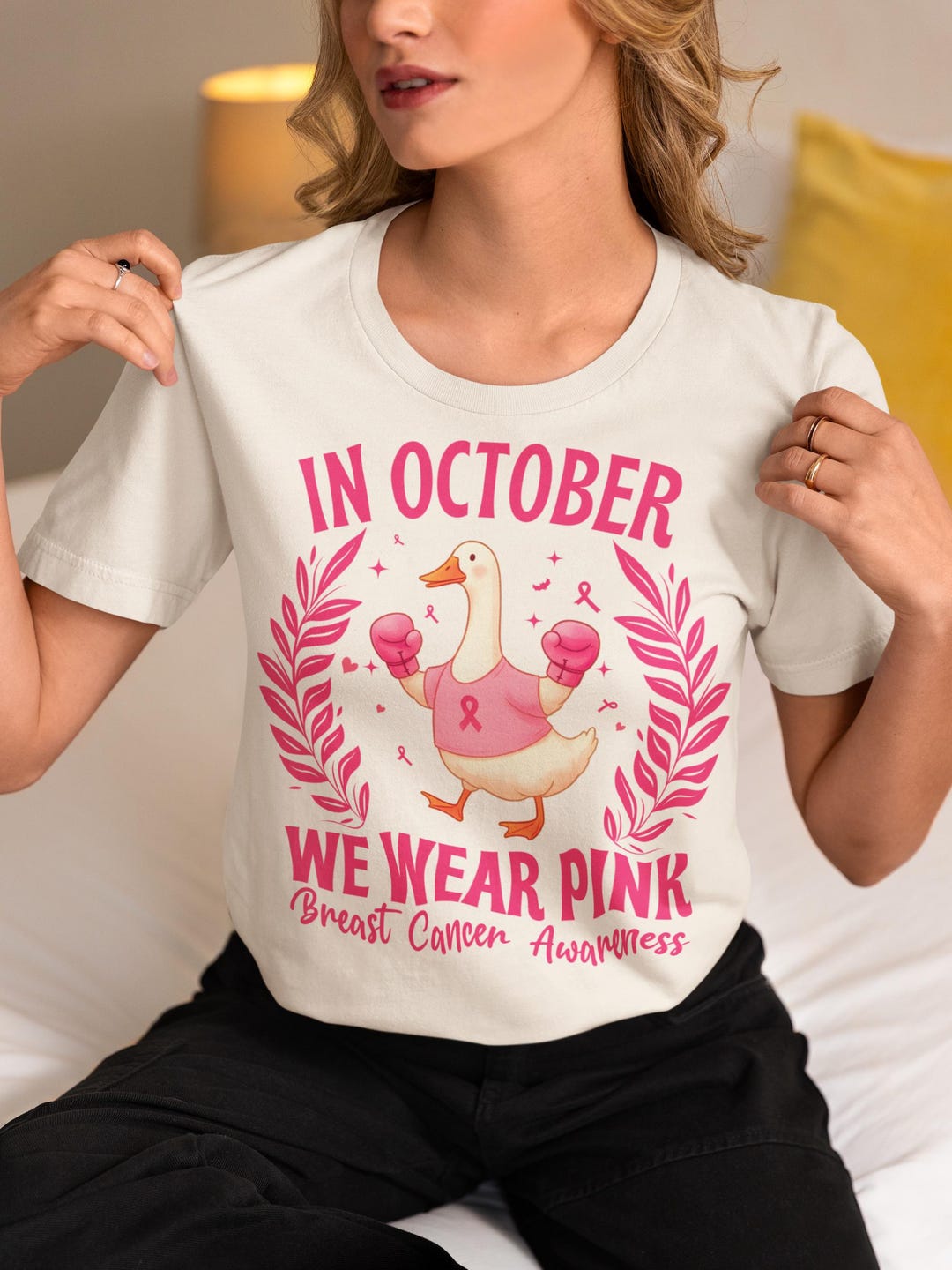 Pink Ribbon Duck PNG: Breast Cancer Awareness Sublimation (digital ...