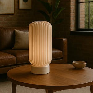Minimalist Bedside Lamp – Soft Ambient Light for Cozy Nights | Handmade Gift Idea | USA No Customs