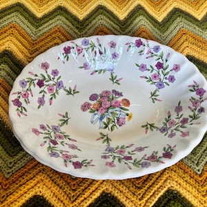 Vintage W. S. George Bolero Floral Oval Serving Vegetable Dish - Set of 2