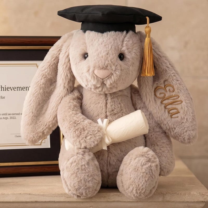 Bunny Graduation Plush - Etsy