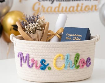 Personalized Teacher Gift Basket, Custom Name Basket,Teacher Appreciation Gift,Back to School Teacher Gift,New teacher gift,End of year gift