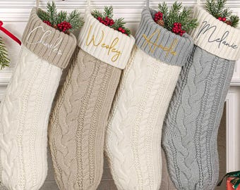 Bestickte Weihnachtsstrümpfe 2026, personalisierte Weihnachtsstrümpfe, gestrickte Familienstrümpfe, personalisierte Strümpfe, Weihnachtsgeschenk