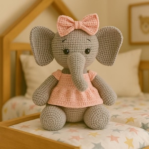 Amigurumi Elephant Pattern – Cute Crochet Toy – PDF Baby Gift Tutorial