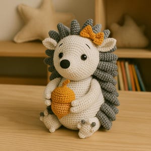 Crochet Pattern – Amigurumi Hedgehog – Cute Forest Animal – PDF Digital Download