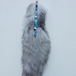 Therian/Furry/Cosplay tails -faux fur- Grey/bluey wolf tail